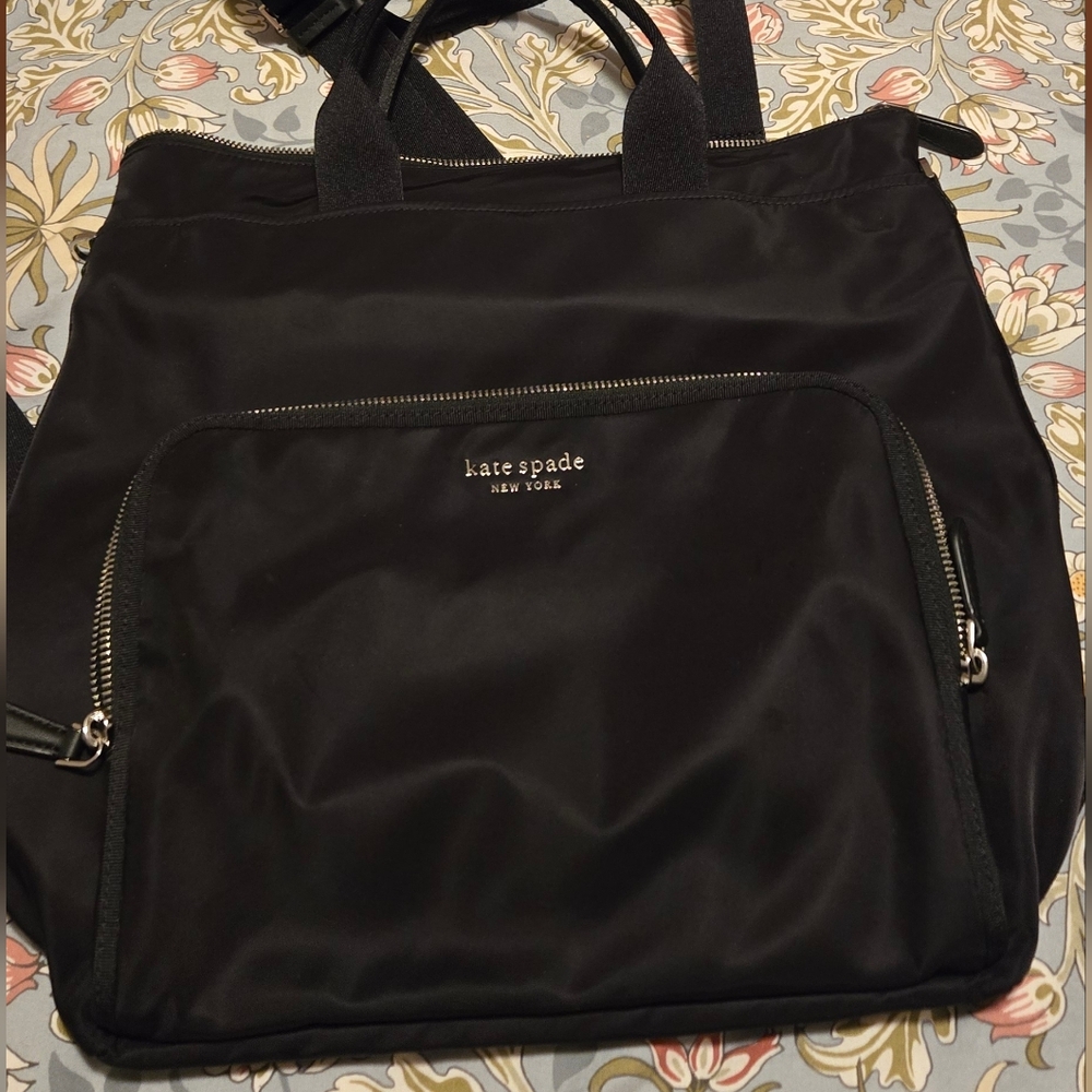 Kate Spade Sam KSNYL Convertible Backpack – Black Nylon Tote/Backpack - Picture 2 of 11